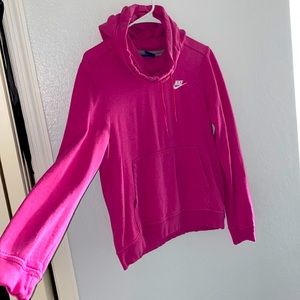 Pink Nike Hoodie. Turtle neck hood. Size Small.